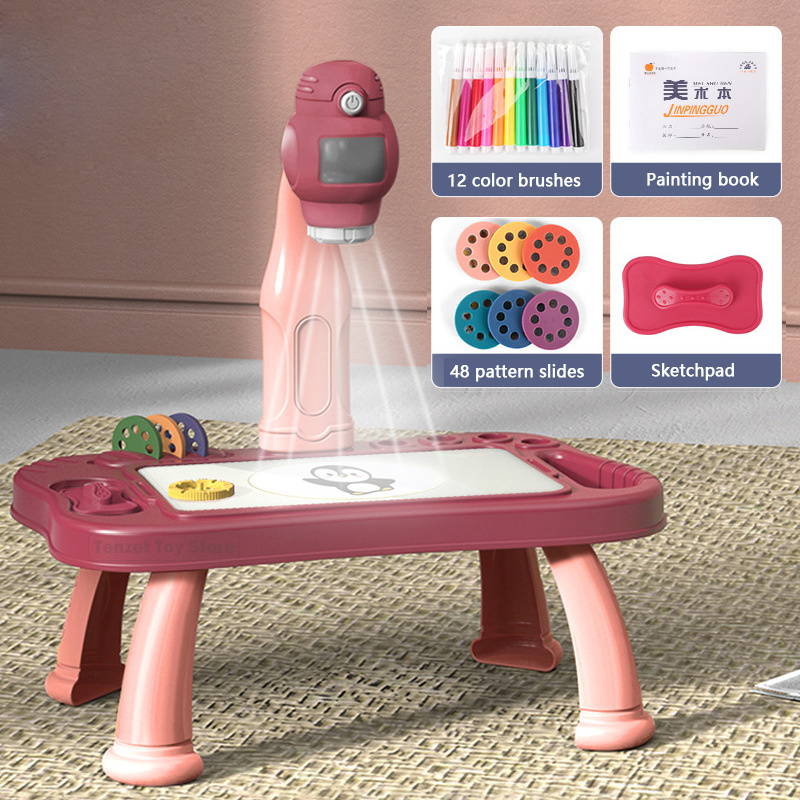 Drawing Projector Kids - Smart Projector Kids Painting Table Set