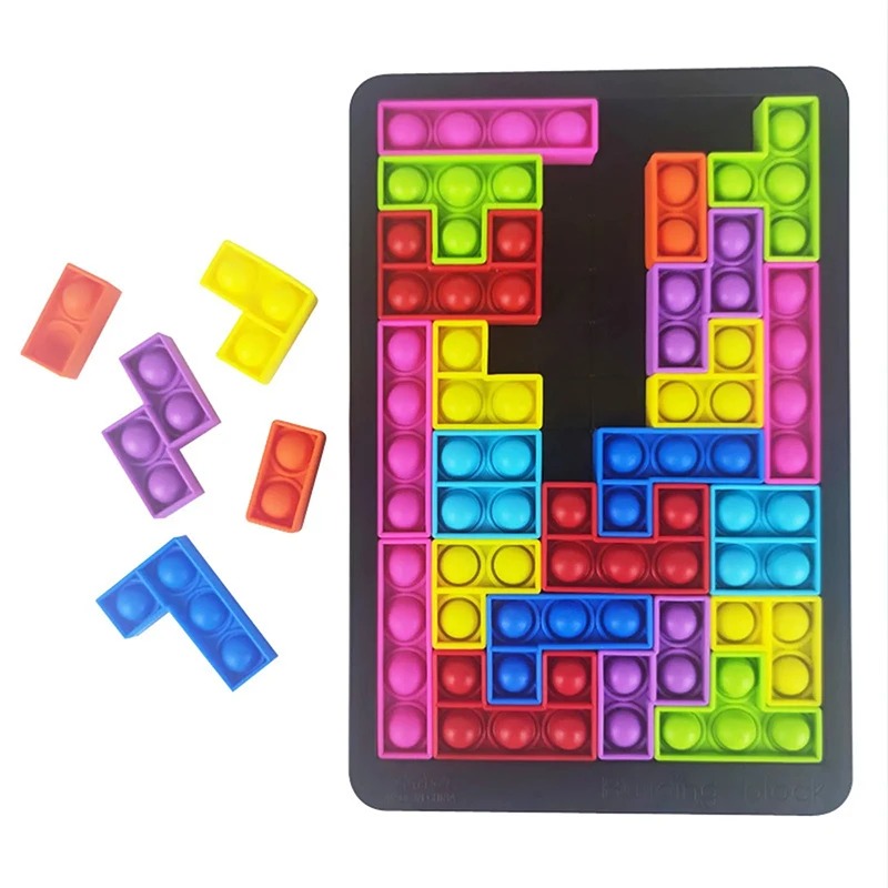 Kids Education Material - 27 pieces of Tetris puzzle silicone