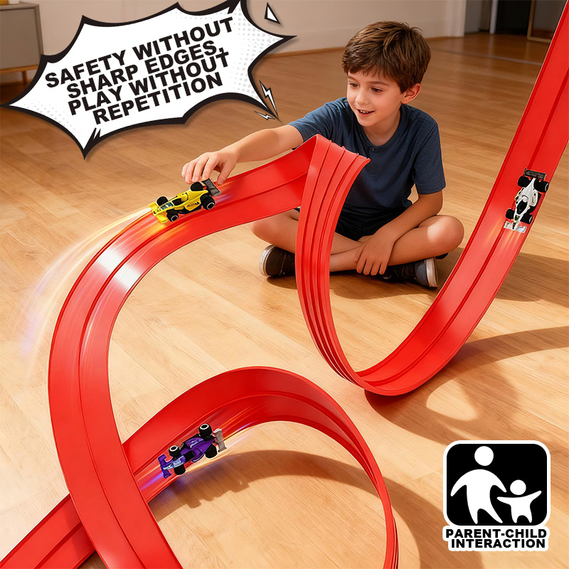 Kids Home Education - Free-assembly track car | Flexible soft
