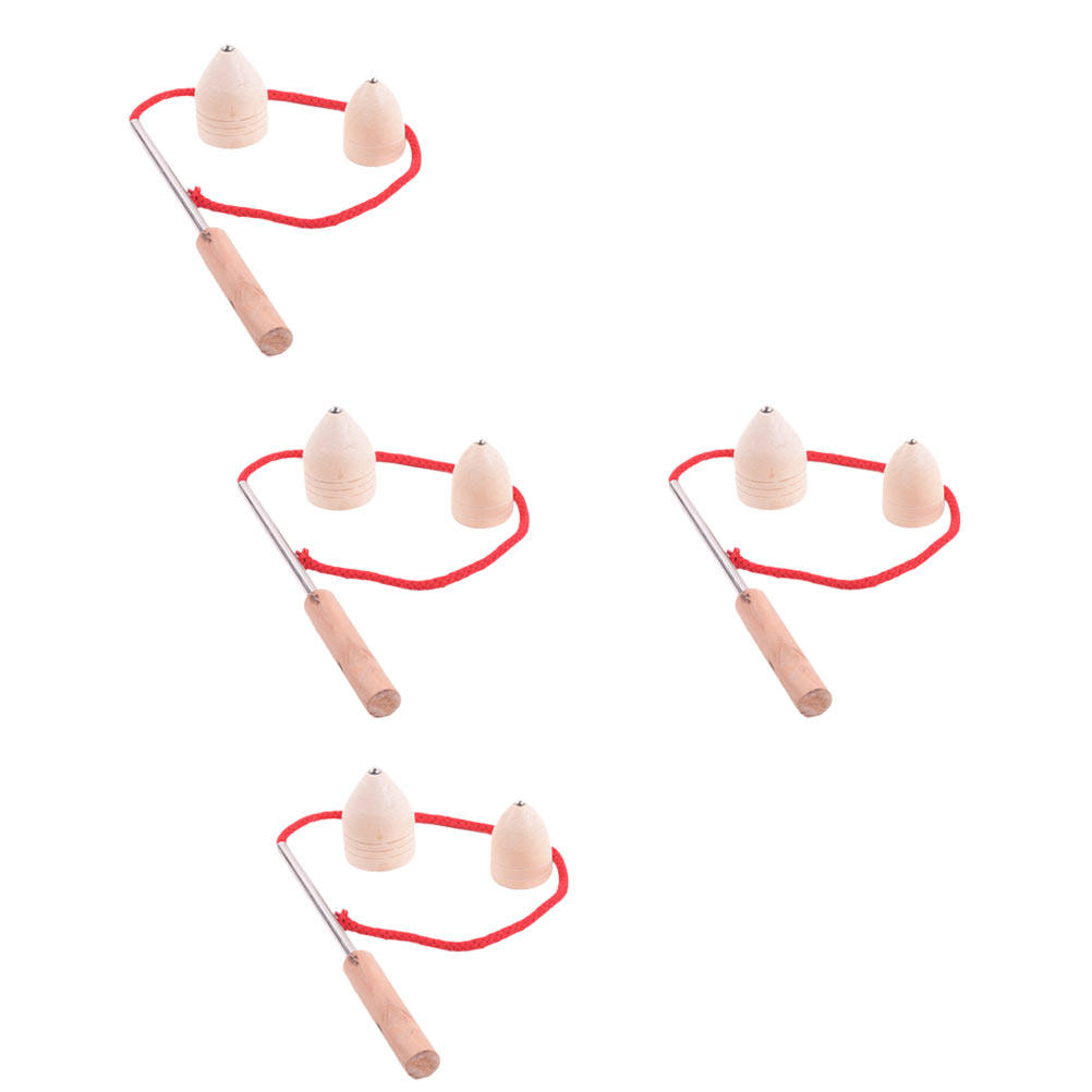 Kids Education Tips - 4Sets Wooden Spinning Tops Educational Kids