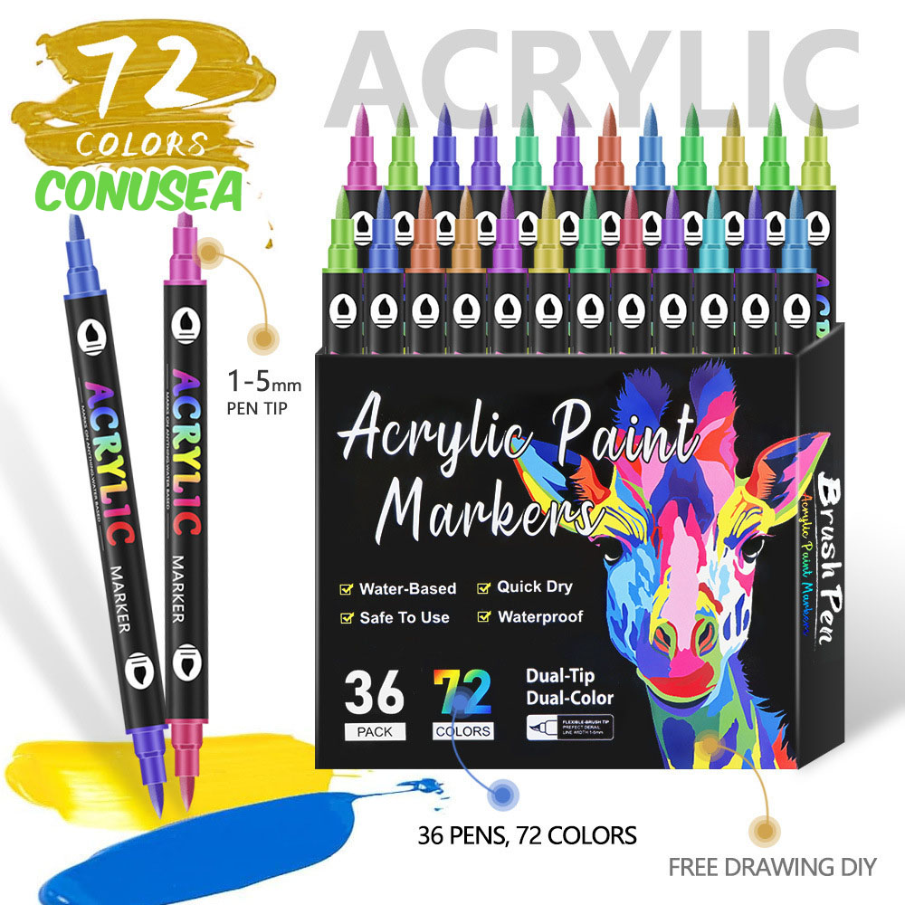 Acrylic Paint Markers Dual Tip - огляд і ціна Kids Education Tips
